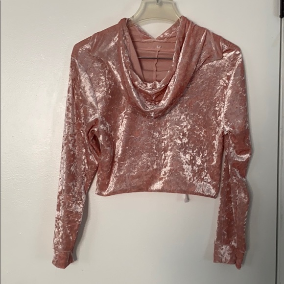 Velvet cropped sweatshirt - Picture 2 of 2